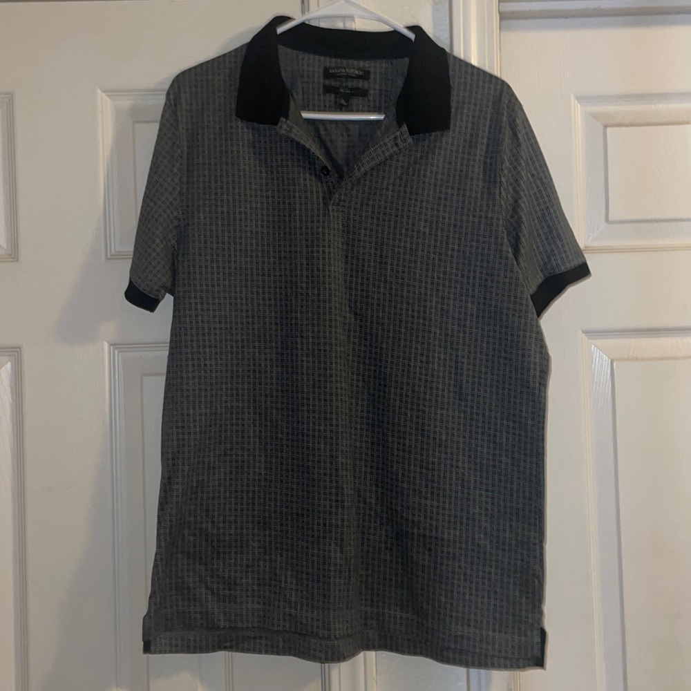 Banana Republic luxury touch standard fit  size L plaid polo